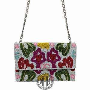 Bolso de Mano Rectangular Único con Cuentas Hechas a Mano de Noorims Akbar, Bolso de Poliéster con Cuentas de Vidrio Coloridas, Bolso de Moda, Venta al Por Mayor, Personalizado - Product Image 2