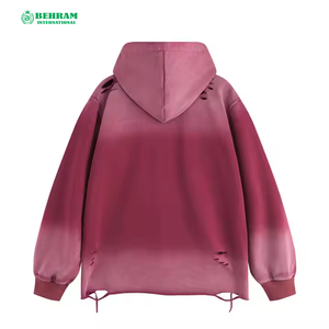 Sweat-shirt à capuche unisexe de haute qualité en molleton 100% coton, lavé à l'acide, respirant, séchage rapide, style streetwear - Product Image 3