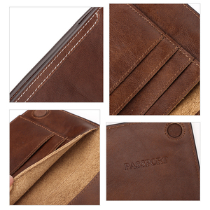 ซองใส่บัตรหนังแท้คุณภาพสูงสำหรับใส่หนังสือเดินทางแบบปิดขอบได้รอบแบบมีซิปล็อก - Product Image 4