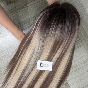 Perruques sans colle Sun Hair Company, avec closure piano, dentelle HD, effet ombré personnalisé, cheveux vierges vietnamiens, extensions de cheveux humains - Product Image 5