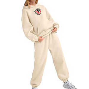 Conjunto de Jogger de lana con patrón sólido personalizado de moda de Otoño Invierno para mujer, sudadera de 2 piezas, chándales, chándal para sudoración de mujer - Product Image 2