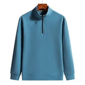 Classic knitted half <b>zip</b> <b>sweater</b> <b>men</b> soft yarn gentle feel semi formal office compatible custom branding for corporate orders - Product Image 1