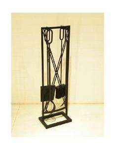 Soporte de herramientas de chimenea negro de hierro fundido para interiores al por mayor para el hogar, hotel, restaurante, artículo de almacenamiento, soporte de herramientas de chimenea de Metal - Product Image 2