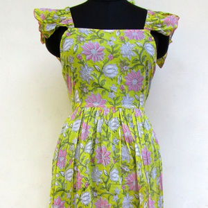 Col en V manches courtes ample cravate teinture caftan gitane rayonne tissu vêtements femme naturel adultes robes de Cocktail robe modeste - Product Image 1