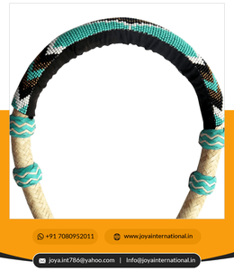 Bosal tressé avec cuir naturel en cuir naturel multicolore perlé Streps BOD192 plié - Product Image 3