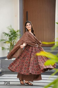 เดรสสไตล์ปากีสถานสำหรับผู้หญิงใส่สบายแขนคอวีพิมพ์ลายดิจิทัลสำหรับทำงานไม่ใส่ในฤดูร้อน - Product Image 5