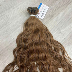 Extensiones de cabello humano vietnamita Paquetes de cabello de trama ondulada natural Doble dibujado Hairshop Hot Summer Colors - Product Image 1