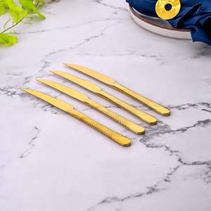 Juego de Cuchillos de Cocina de Acero Inoxidable Radiant Gold, Juego de 4 Cuchillos con Hoja 3Cr13, con Logotipo Personalizado, Acero de Damasco, Material Plástico para Cortar - Product Image 5