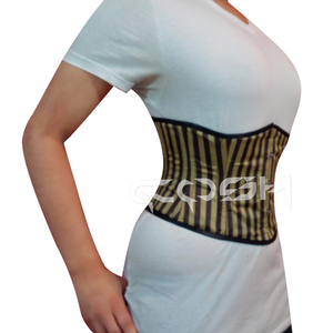 Pinstripe Satin Underbust <b>Corset</b> with Front Busk Rivet Back <b>Lace</b> Detailing | Custom <b>Corset</b> Supplier for Women Body Shaping - Product Image 1