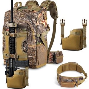 Sac à dos tactique de randonnée à cadre externe 20-36L, imperméable, système Molle, sac à dos de sport camouflage pour activités de plein air avec porte-patchs - Product Image 1