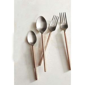 Long Round Handle With Gold Polished New Designer Hammered <b>Cutlery</b> Set New Design Portable Personalized <b>Travel</b> <b>Cutlery</b> Set - Product Image 2