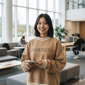 Comfortable 100% Cotton Women Long Front Oversized Mock Neck Warm Soft Fleece Cotton Loose Fit Winter Streetwear & Casual Wear - Product Image 1