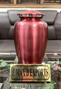 Urnas de cremación para adultos de color transparente rosa de aluminio para cenizas humanas con bolsa de terciopelo gratis precio al por mayor - Product Image 6