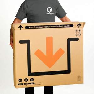 Boîtes en carton ondulé renforcé à double vague, modèle robuste, 81x13x69 cm - pour tableaux et téléviseurs jusqu'à 37 pouces - Product Image 3