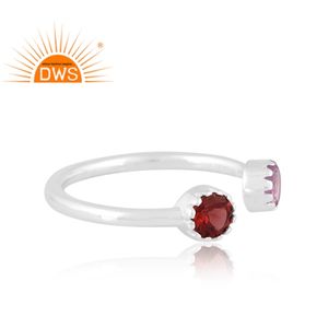 Best Quality Fine Sterling Silver Garnet & Pink Amethyst Gemstone <b>Adjustable</b> <b>Ring</b> Custom Jewelry For Women Gift For Her - Product Image 2