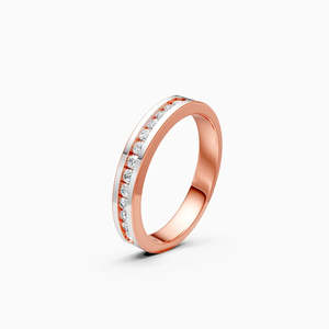 Anillo de banda minimalista de diamante cultivado en laboratorio Rhodium Shine Edge de 0.24 ct para uso diario en oro amarillo, blanco y rosa de 9K - Product Image 1