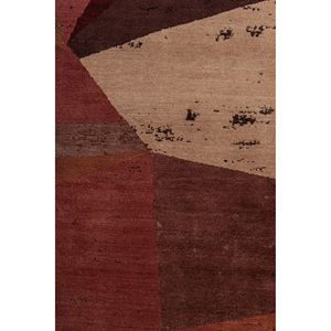 Kavi Hand Knotted Wool & <b>Silk</b> Rug Unfold Ebsk-375(3D) <b>Red</b> & Orange Abstract Pattern for Home Living Room Use - Product Image 3
