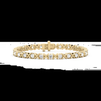 Bracelet tennis en or jaune massif 14 carats, motif vigne, avec diamants de laboratoire ronds de 4,6 carats, pureté VVS/VS, certifiés IGI, 7 pouces, unisexe
