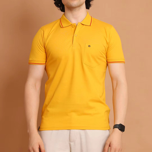 เสื้อโปโลผ้าฝ้ายเนื้อนุ่มระบายอากาศได้ดีมีกระเป๋า2025อินเดีย - Product Image 1