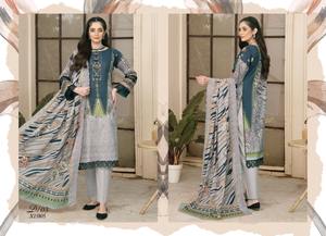 Designer femmes coton/pelouse brodé Shalwar Kameez robe d'été de style pakistanais pour adultes vêtements pour femmes - Product Image 3