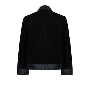 Veste en cuir noir |   Veste de motard faite à la main |   Veste slim fit Cafe Racer avec poches zippées |   Col montant devant |   Vêtements d'extérieur de style vintage - Product Image 2