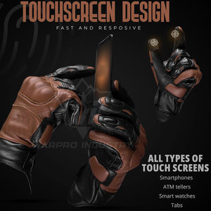 Guantes de Motociclismo de Invierno de Cuero, Completos, Resistentes al Viento, Ligeros, con Muñequera Ajustable, para Exteriores - Product Image 2