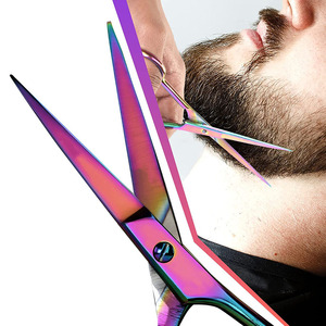 Ciseaux de coiffure enduits de couleur titane pour salon et usage domestique Ciseaux en acier inoxydable à haute teneur en carbone 6.5 pouces - Product Image 6