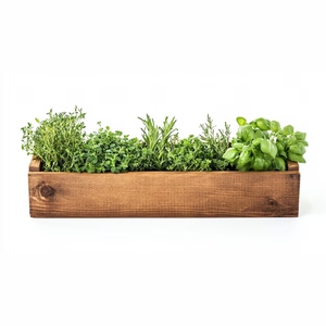 Jardinière en bois de pin d'extérieur de qualité supérieure, durable, en bois massif, rectangulaire, pot de fleurs de jardin commercial, design moderne pour la maison, vente en gros - Product Image 2