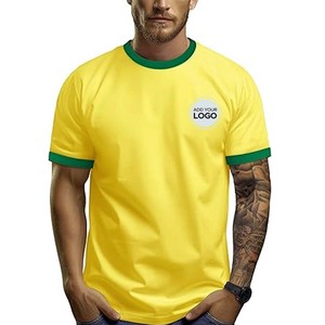 T-shirt unisexe Ringer, coupe slim, 100% coton, manches courtes, en vrac, pour t-shirts en coton - Product Image 1