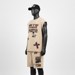 Conjunto de Camiseta sin Mangas y Pantalones Cortos para Hombre, Algodón Jersey Suave de Primera Calidad, Ropa de Verano, Estampado Serigrafiado, Conjunto de Camiseta sin Mangas y Pantalones Cortos para Hombre - Product Image 4