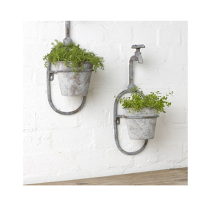 Jardín interior al aire libre colgante de metal chapado en oro Ventana de riego balcón pared maceta y maceta para uso interior - Product Image 6