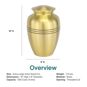 Urne de crémation en laiton d'élégance d'or avec la couleur et les tailles adaptées aux besoins du client pour la maison aux prix en gros et bon marché - Product Image 2