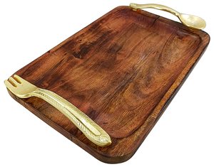 Bandeja de servicio de diseño moderno de lujo para el hogar decorativo Hotel restaurante Bar utensilios de cocina Decoración de mesa hecha en India al por mayor 2024 - Product Image 1