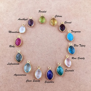 Pierre de lune arc-en-ciel en forme de Marquise, Vermeil à facettes en argent Sterling 925, pendentif de lunette Marquise, breloques de pierre de naissance - Product Image 5