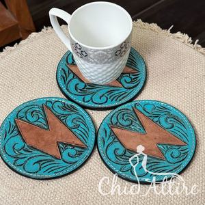 2025 vente en gros nouveauté en cuir repoussé à la main thé caboteur ensemble en cuir de vachette véritable haute qualité caboteur ensemble nouveaux cadeaux pour la maison - Product Image 1