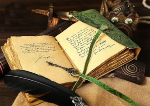 Fleur de jardin Cadeau Nouveaux beaux journaux en cuir vert, carnet ou carnet de croquis Vintage Antique Book - Product Image 3