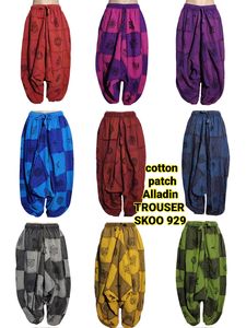 Wholesale Bohemian Style <b>Indian</b> Cotton Nonwoven Breathable Patch Alladin <b>Trousers</b> Women Handmade Patchwork Elastic Waist Summer - Product Image 6
