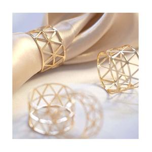 Anneaux de serviette en métal doré et ivoire de qualité supérieure, sculptés, pour mariage et occasions spéciales - Product Image 2