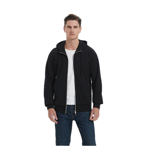 Sudadera con capucha para hombre al por mayor, estilo athleisure, con cremallera frontal, ajuste holgado, de poliéster y algodón, para entrenamiento, otoño - Product Image 6