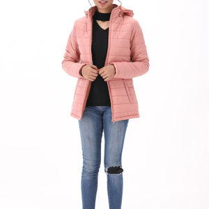 Veste parka réversible pour femme, longue, imperméable, respirante, en coton écologique, tissu à mémoire de forme, fermeture éclair, capuche, doudoune d'hiver - Product Image 2