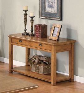 Petite table console en bois au look rustique de ferme, parfaite pour les salons compacts, les chambres et les couloirs. - Product Image 5