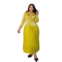 Robe pour femmes grandes tailles, robe plissée Miyake en polyester imprimé, fausse robe deux pièces décontractée