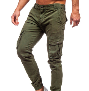 Pantalones Cargo de algodón para senderismo al aire libre, ropa de calle para hombre, pantalones Cargo rectos informales de secado rápido con múltiples bolsillos, pantalones para hombre - Product Image 1