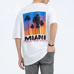 2025 alto cómodo en stock camisetas para hombres transpirable secado rápido poliéster/algodón hecho a medida suelta Casual - Product Image 4