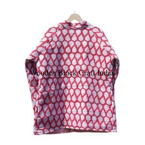 Veste en coton indien faite à la main pour femmes, patchwork matelassé, couture Kantha, design floral réversible, style confortable pour l'hiver - Product Image 6