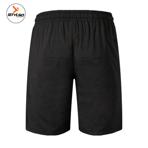 กางเกงขาสั้นผ้าฝ้ายระบายอากาศได้ดีสำหรับผู้ชายกางเกงขาสั้นเอวยางยืดมีเชือกรูดมีกระเป๋าด้านข้างสำหรับฟิตเนสยิมไซส์ใหญ่พิเศษออกแบบได้ตามต้องการ - Product Image 3