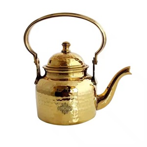 Tetera de latón de estilo Vintage, decoración antigua pulida, acento, exhibición tradicional para el hogar o regalo para ocasiones especiales - Product Image 6