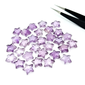 Amatista rosa, Estrella facetada, piedra preciosa tallada a mano, fabricación de joyas, 10mm, grado AAA, amatista tallada, cuentas sueltas de piedras preciosas, Briolette - Product Image 2