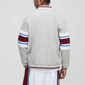 Veste universitaire en molleton 100% coton pour homme, logo imprimé DTF personnalisé, poids lourd, bloc de couleur, veste universitaire pour homme - Product Image 2