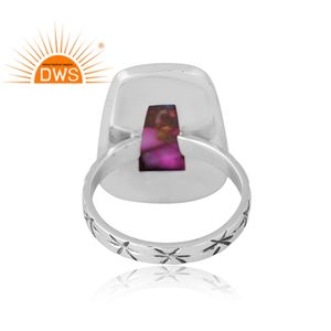 New Design Sterling Silver Natural Mojave Copper <b>Purple</b> Qyster Turquoise Gemstone Ring For Women Design Jewelry Manufacturer - Product Image 2